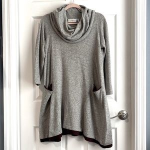 Anthropologie Petite Sparrow Cowl Neck Swing Dress Tunic SP